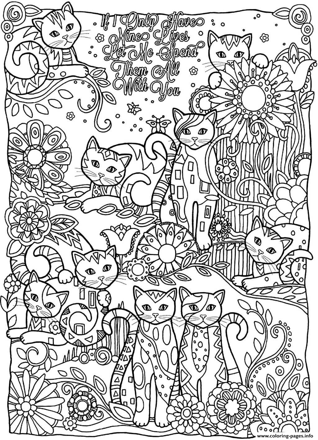Cat Coloring Pages For Adults - Part 4